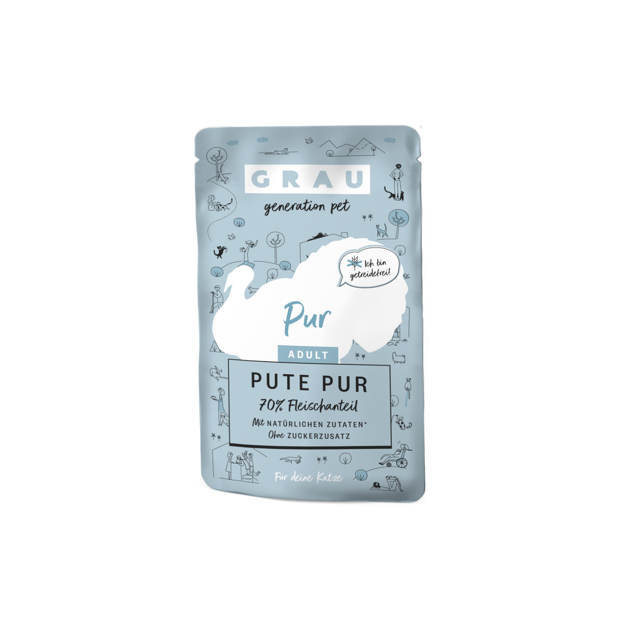 Grau Adult Puur Kattenvoer - Kalkoen - Pouch