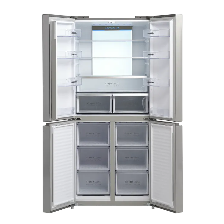 Scandomestic SKF 481 X - Amerikanerkøleskab - bredde: 78.5 cm - dybde: 71.6 cm - højde: 181 cm - 492 liter - Rustfrit stål