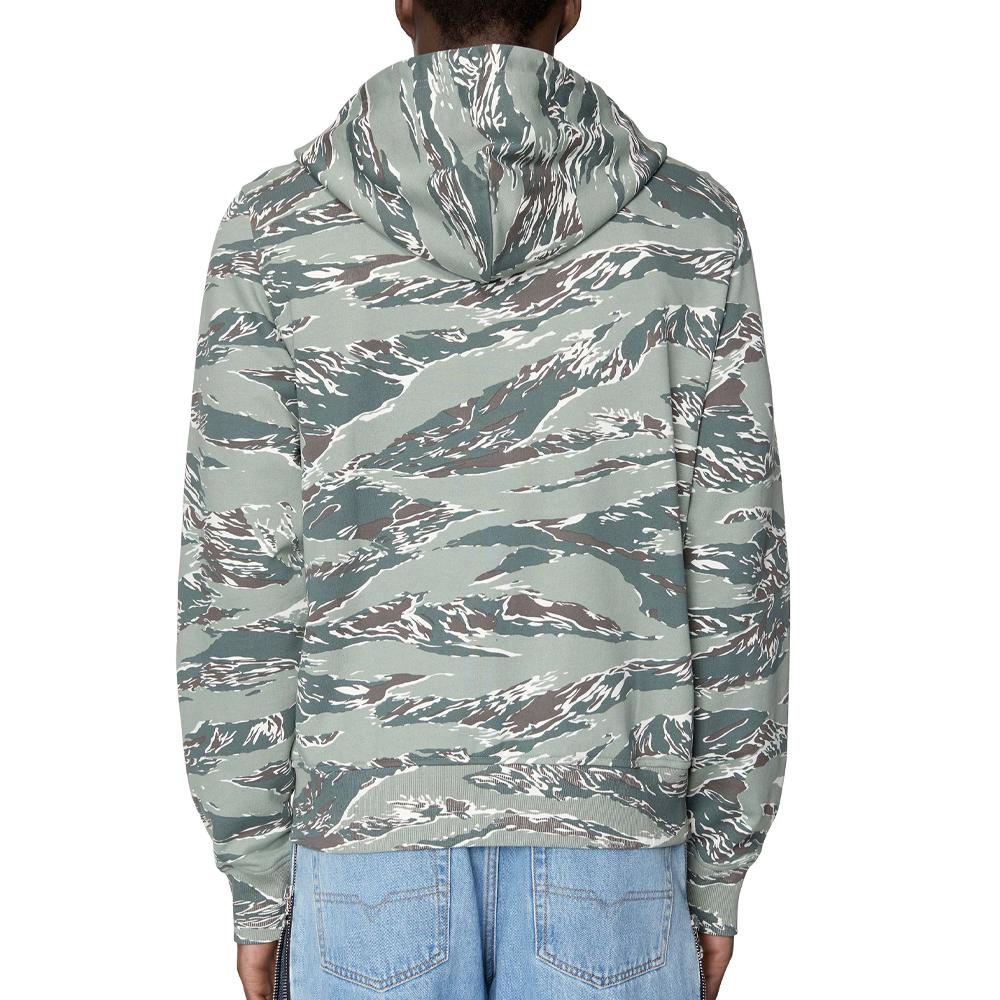 Diesel Sweat Zippé Kaki à Motifs Homme Diesel A06855