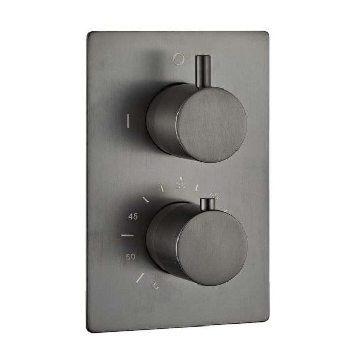 Saniclear Cube inbouw regendouche met inbouw douchekop 30x30cm verouderd ijzer - gunmetal