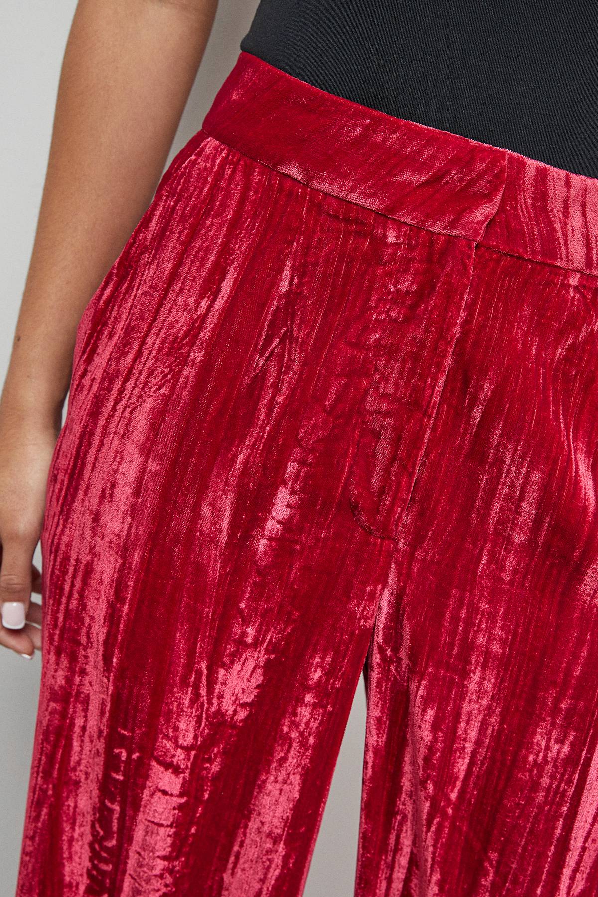 Warehouse Ensemble Pantalon Large en Velours Froissé