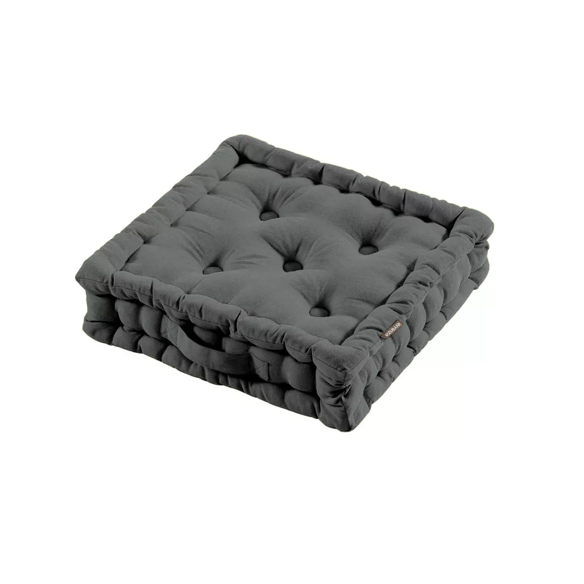 Coussin de sol coton (40 x 40 cm) Pixel Gris anthracite
