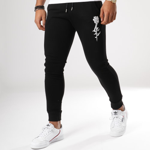 Pantalon Jogging Rose Typo Noir Blanc