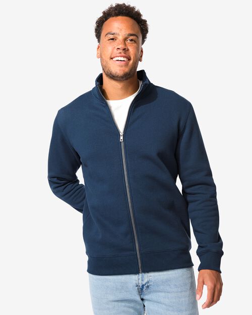 gilet sweat homme bleu foncé