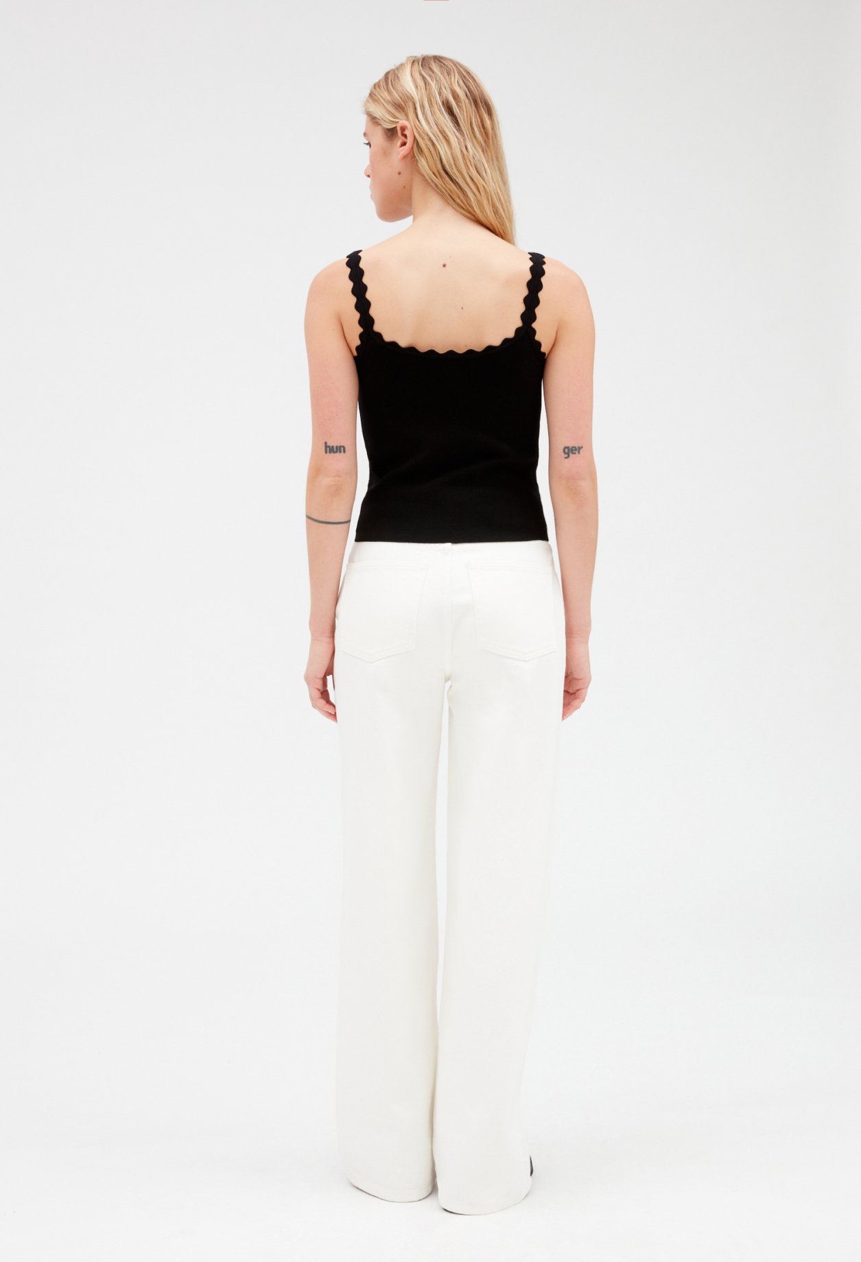 Debardeur court maille noir