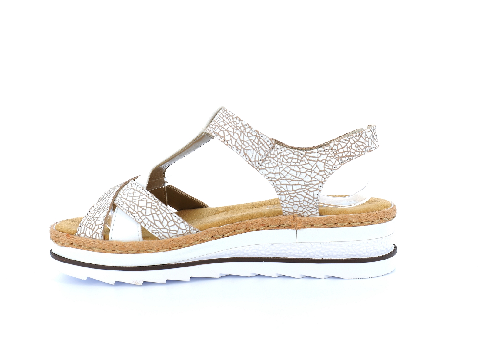 Rieker-V7919 Matières combinées Multi Blanc