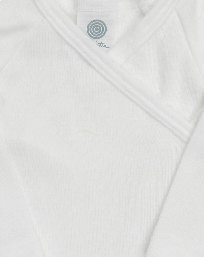 Wickel-Langarmbody Feinripp Organic Cotton in weiß