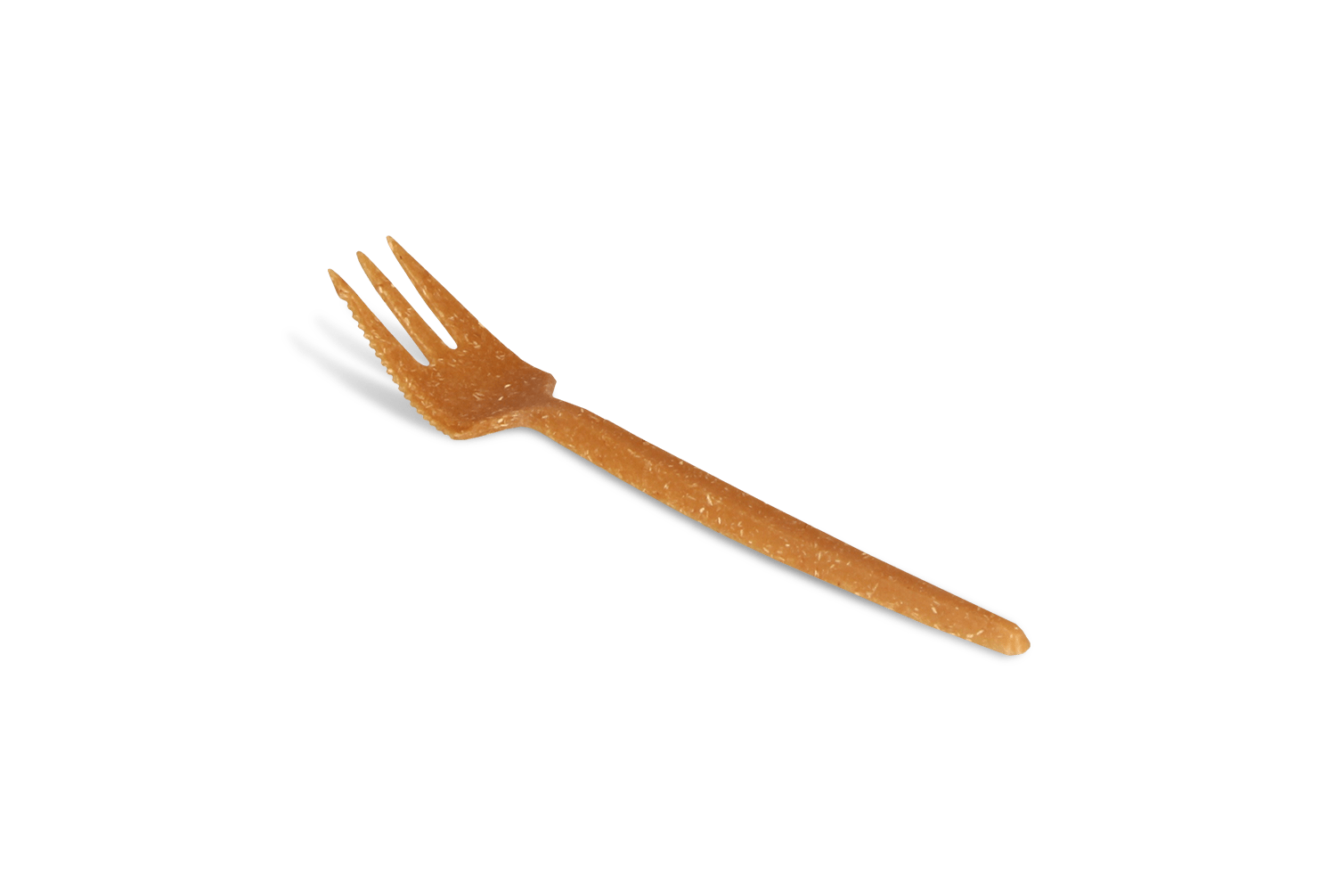 Herbruikbare snackvork met snijrand 130mm houtlook BIO