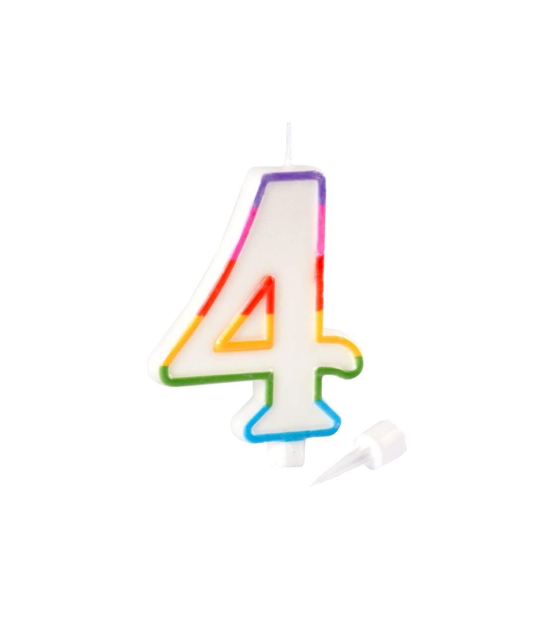 Paris Prix - Bougie D'anniversaire chiffre 4 10cm Multicolore