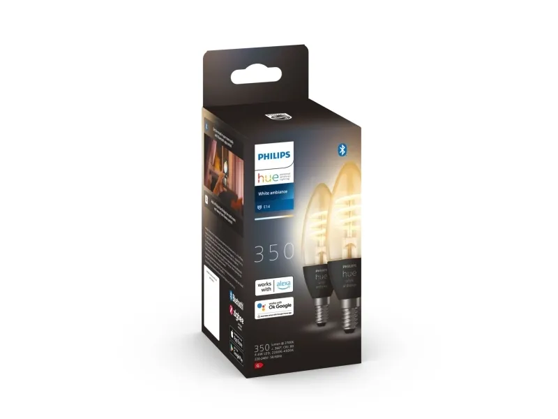 Philips Hue White ambiance Filament Kerte - E14 pærer - 2-pak