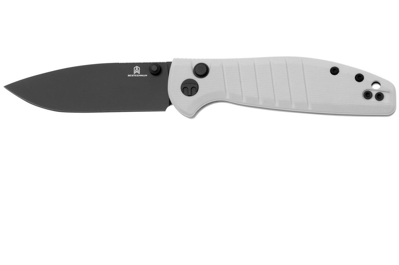 Bestechman Goodboy Jr BMK10I PVD D2, White G10 zakmes, Keanu design