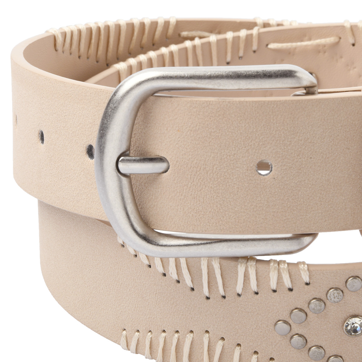 Gina Benotti Damen Gürtel mit Nieten-Applikation beige
