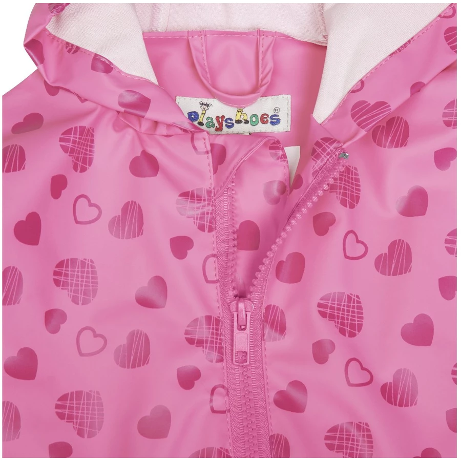 Playshoes Regen-Overall Herzchen pink
