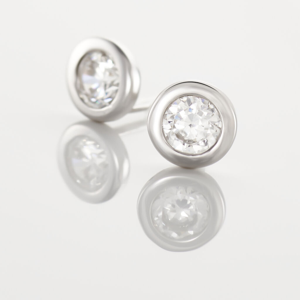 Boucles D'oreilles Pendantes Abha Argent Blanc Oxyde De Zirconium