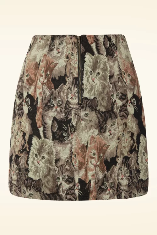 Louche Aubin Kitty jacquard minirok in multi