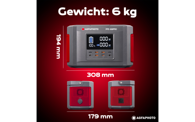 AgfaPhoto Powercube  600 Pro (DE / Typ F) mobile Steckdose