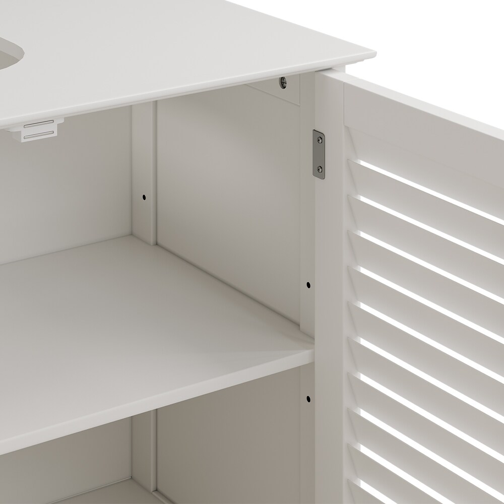 Vicco Waschtischunterschrank Riad, 60 x 58 cm, Weiß, 2 Türen, Badezimmer