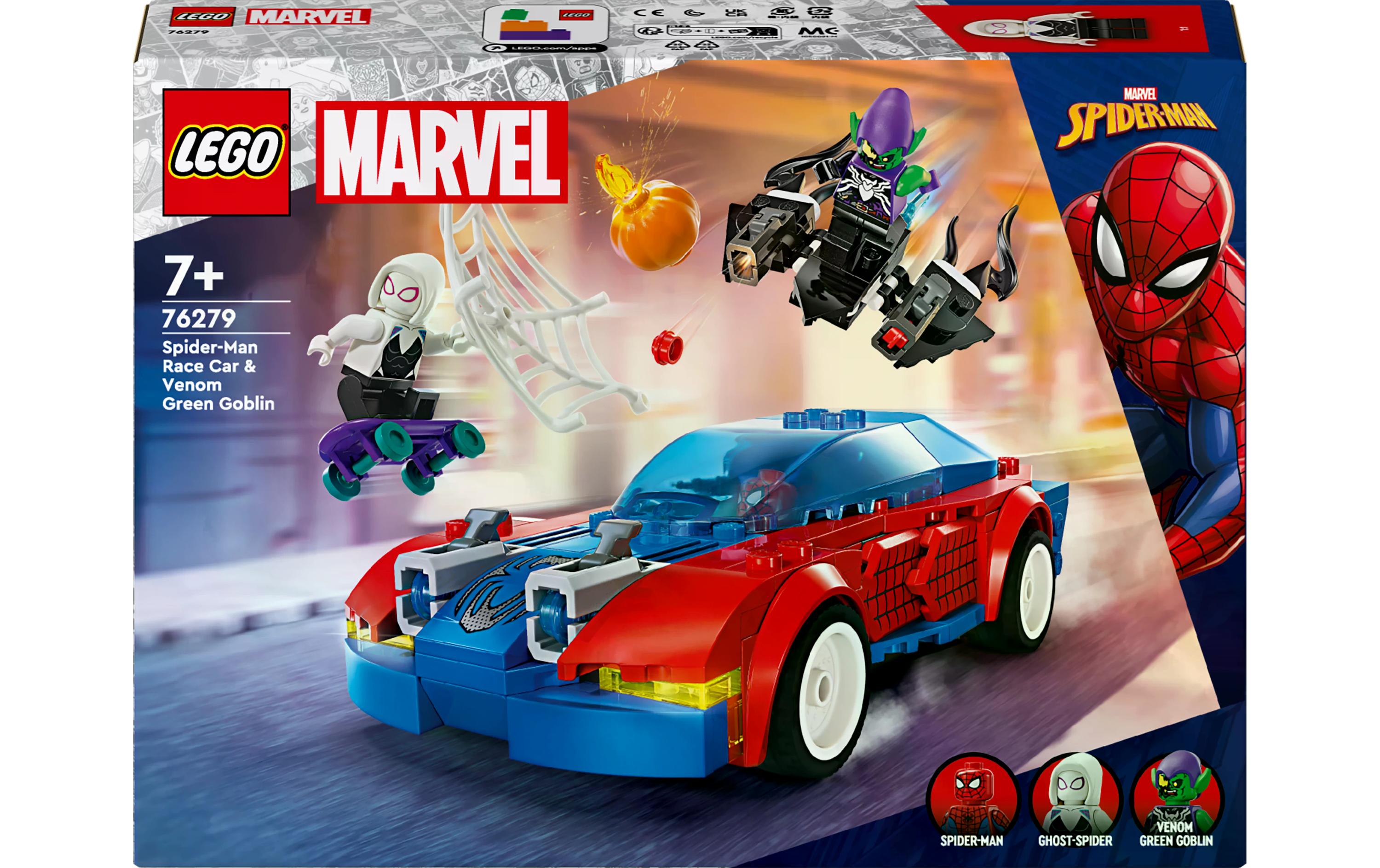 Marvel Spider-Mans Rennauto & Venom Green Goblin 76279Superhelden-Duelle auf Rädern