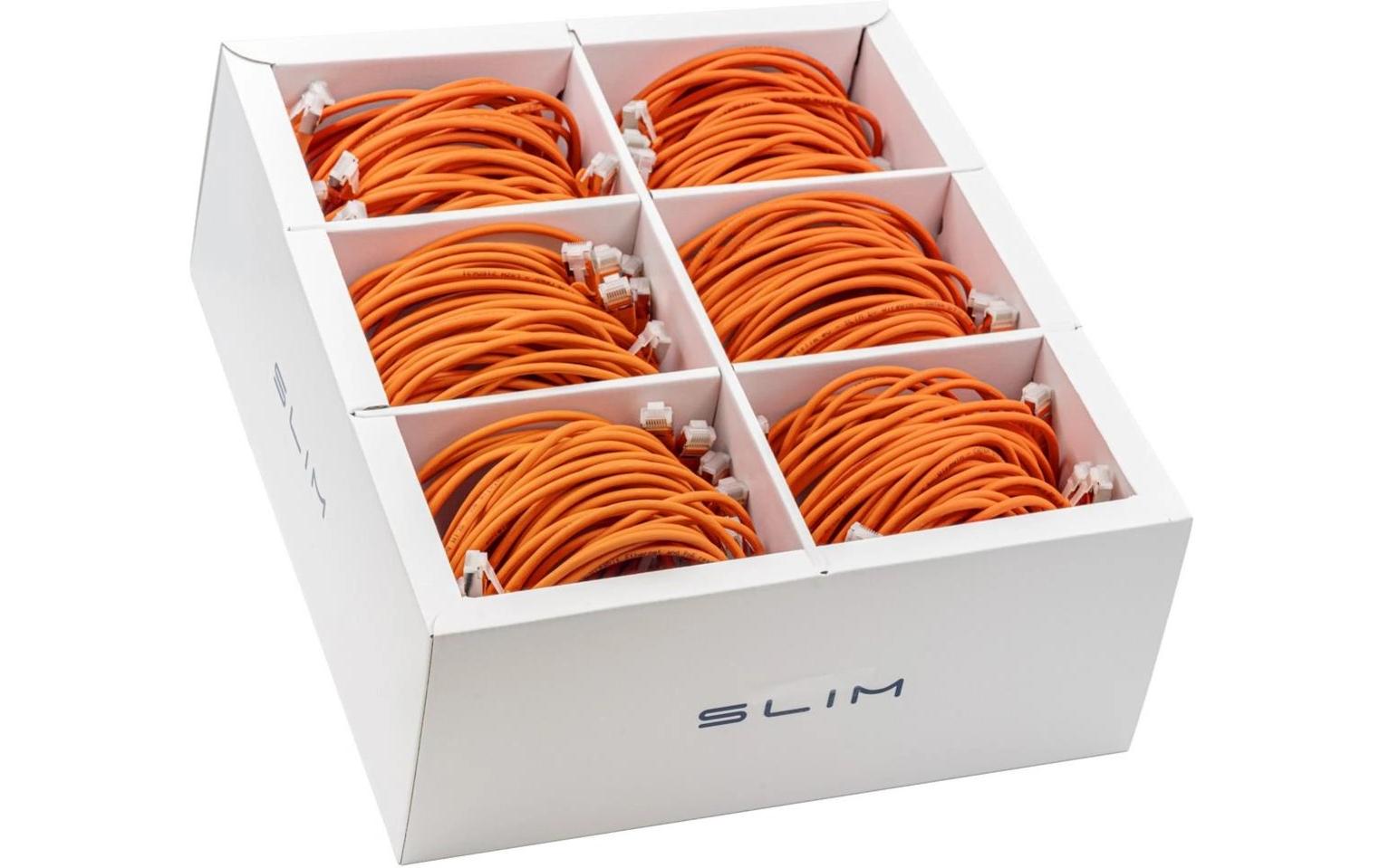 Slimpatchkabel RJ-45, Cat 6A, U/FTP, 2 m, Orange, 60-Pack<br>SLIM Multipack, 60x 2m KAT6A Patchkabel, orange