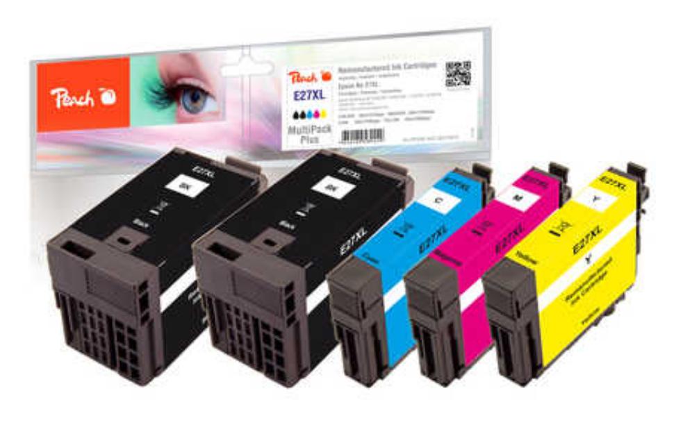Tinte Epson No 27XL 2x BK, C, M, YDruckerpatronen: 2 x Schwarz, 1 x Cyan, 1x Magenta, 1x Gelb