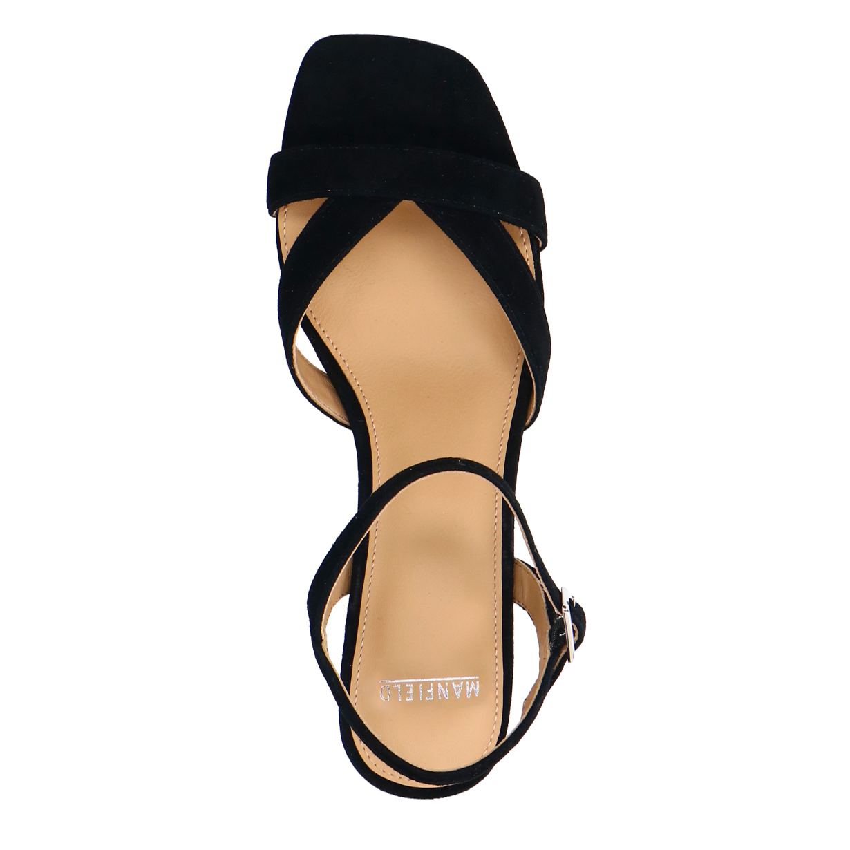 Zwarte suède sandalen met hak