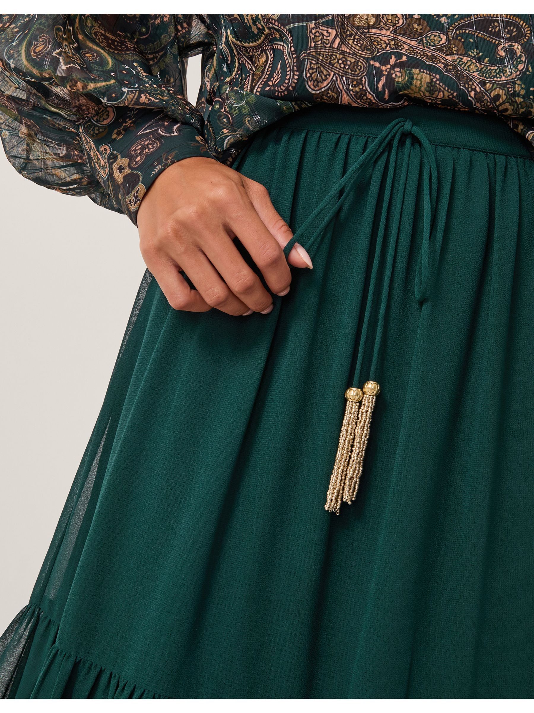 Monsoon Holly Tiered Chiffon Maxi Skirt