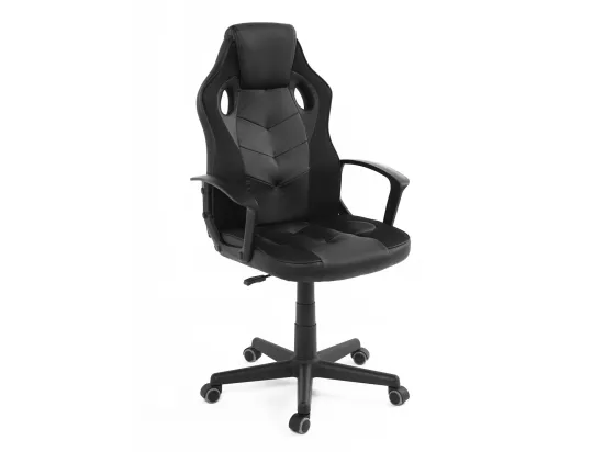Chaise Gamer junior simili cuir hauteur réglable pivotant roulettes SENA-E (Noir)