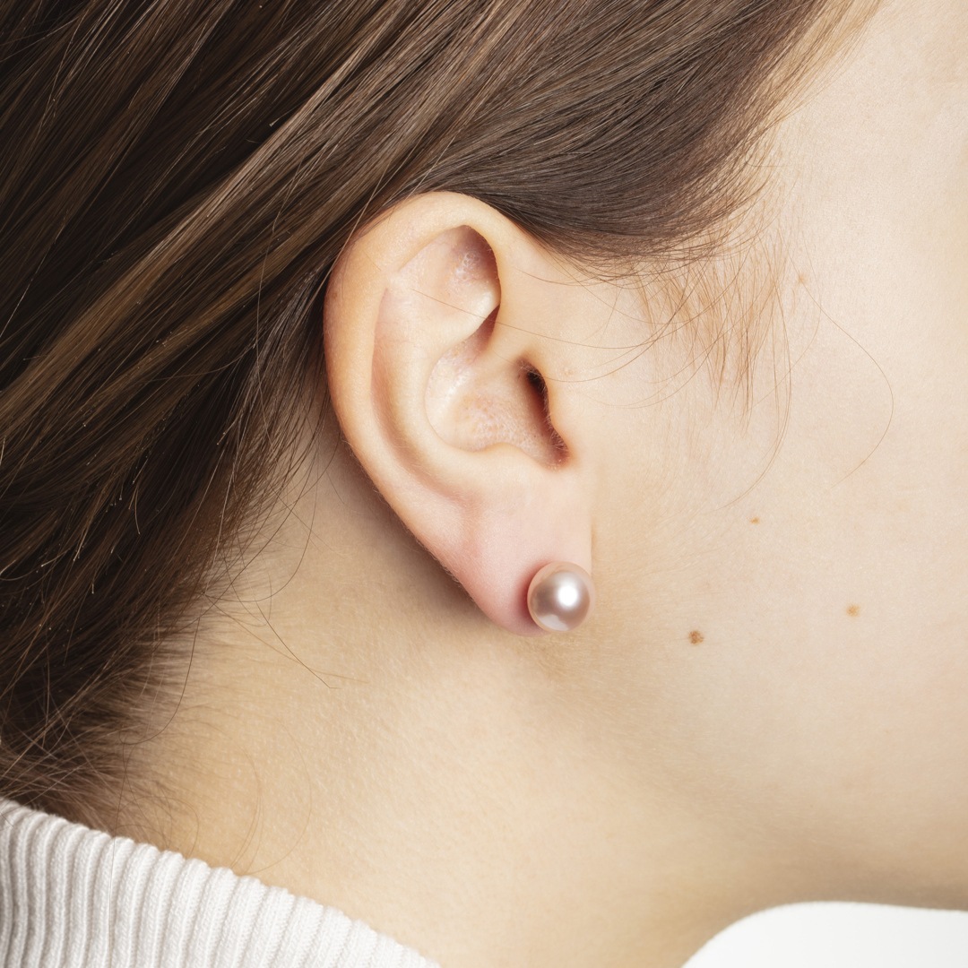 Ohrstecker 750/18 K Gelbgold mit Süsswasser-Kulturperle Ø 9.5mm