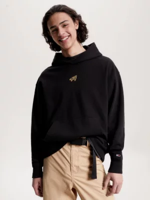 Moletom com capuz e modelagem relaxada com logo exclusivo