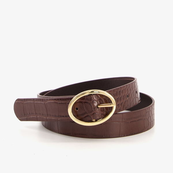 Dames riem met slangenprint bruin