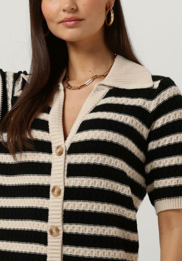 Y.A.S. zwarte y.a.s. midi jurk yascroc ss midi knit dress