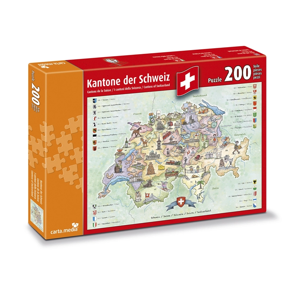 carta media Puzzle Kantone der Schweiz