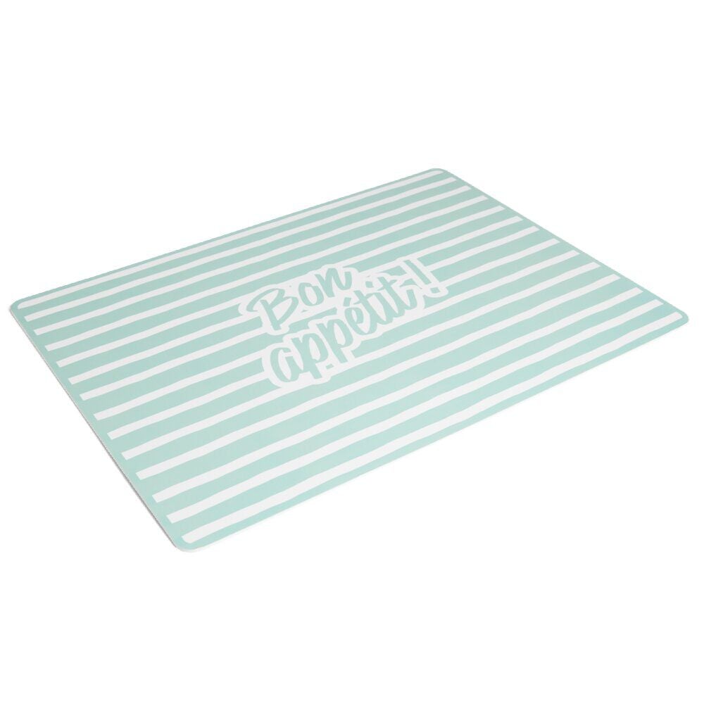 Tapis repose gamelle pour chat plastique imprimé - 43x32cm