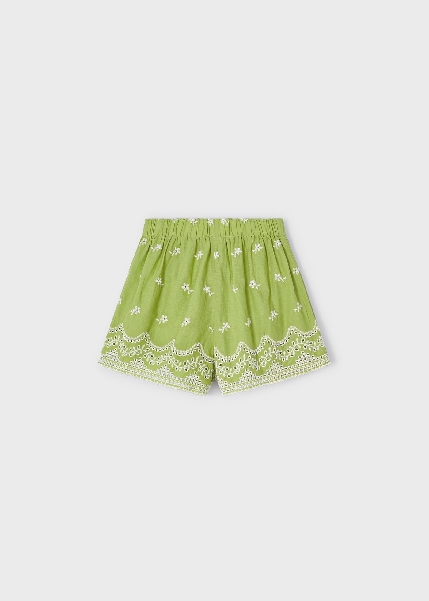 Calções bordados para meninas, cor índigo