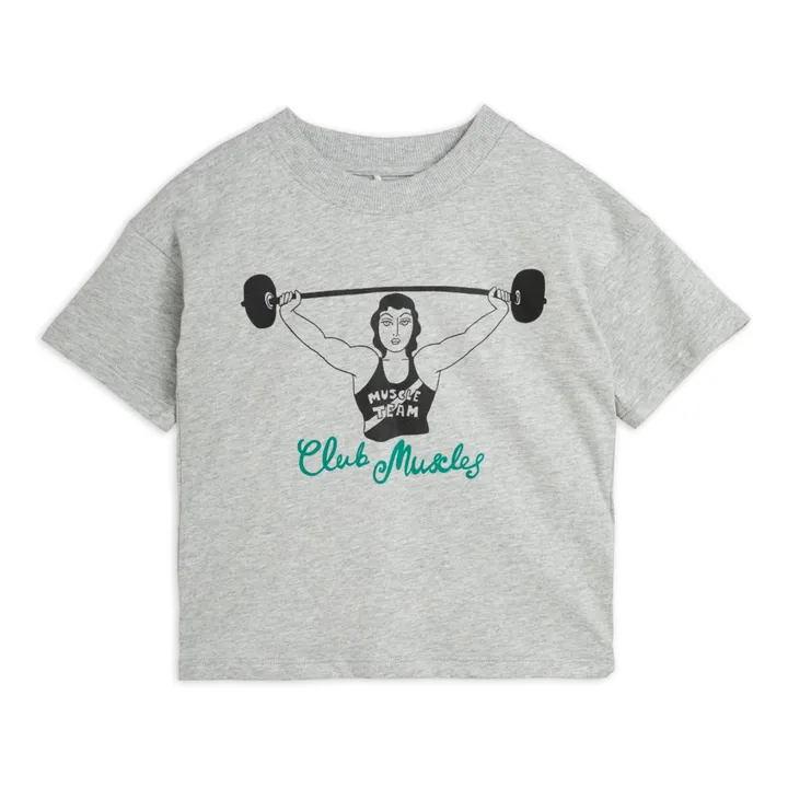Mini Rodini T-Shirt Club Muscle Coton Bio | Gris chiné