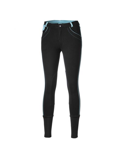 P3-Wear Rijbroek Dames Zwart&Aqua - Ruiterkleding