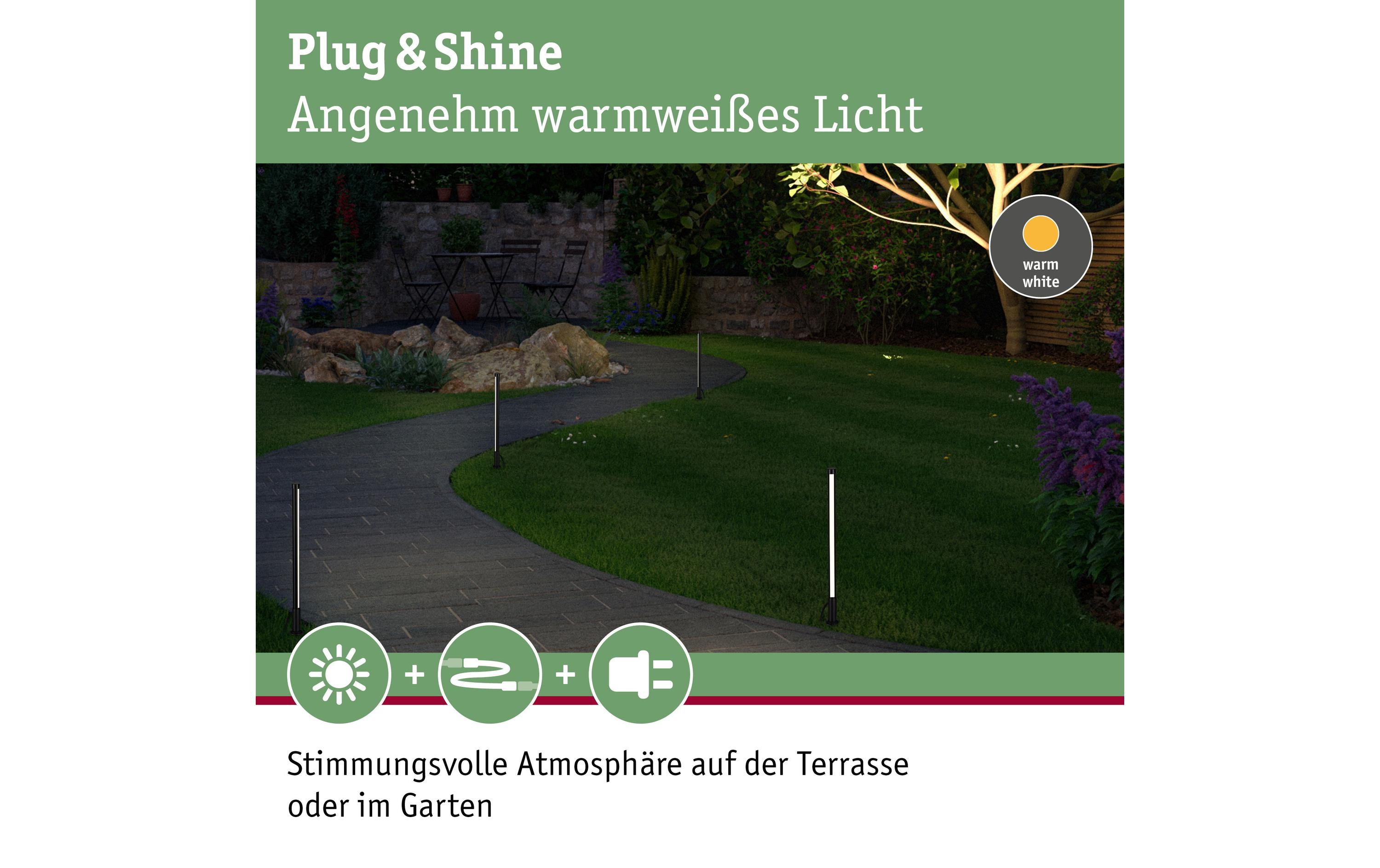 Sockelleuchte Plug & Shine Poller 3000 KStabartige Pollerleuchte