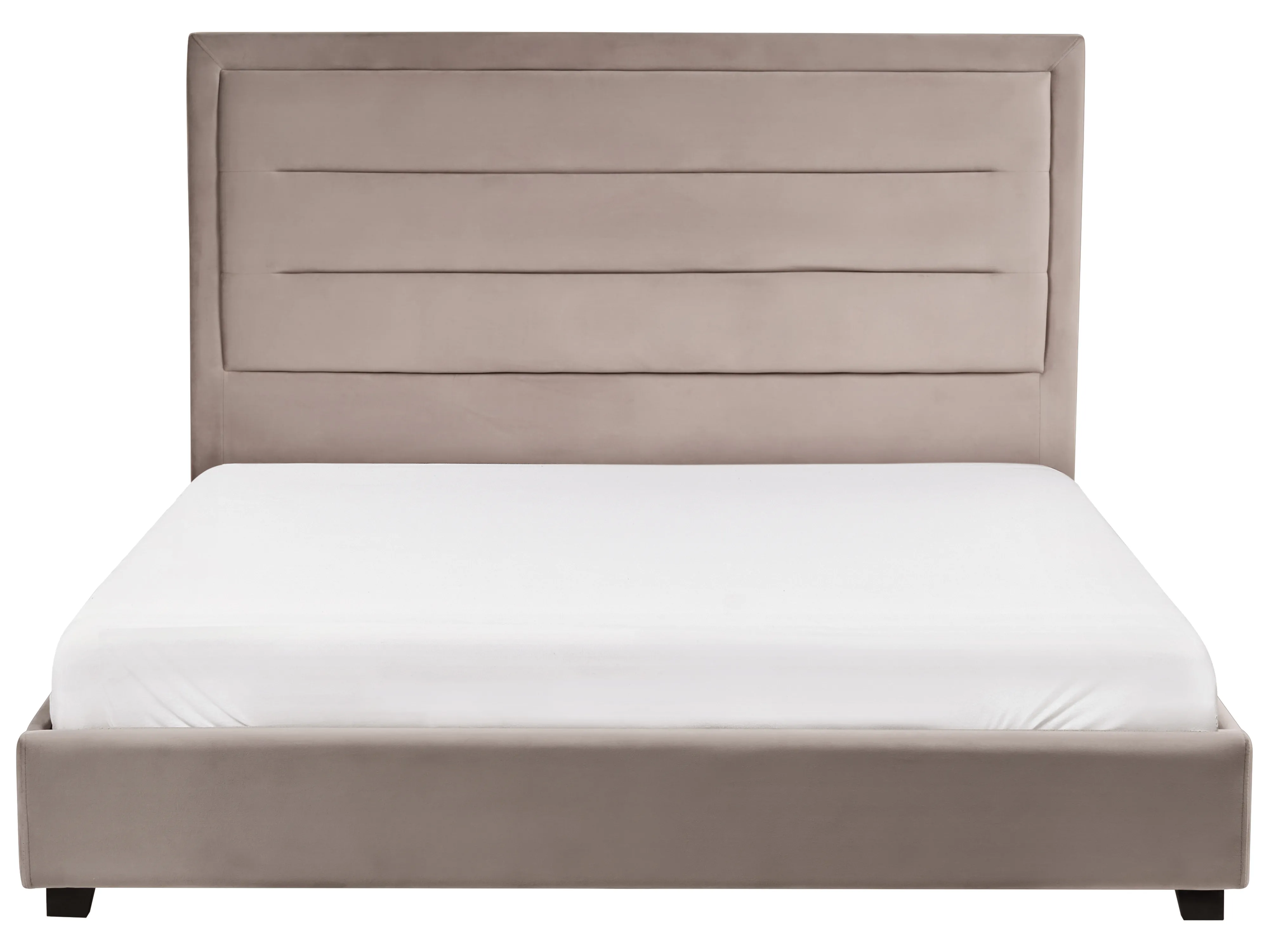 Bed Fluweel ROUEN 160 x 200 cm Taupe