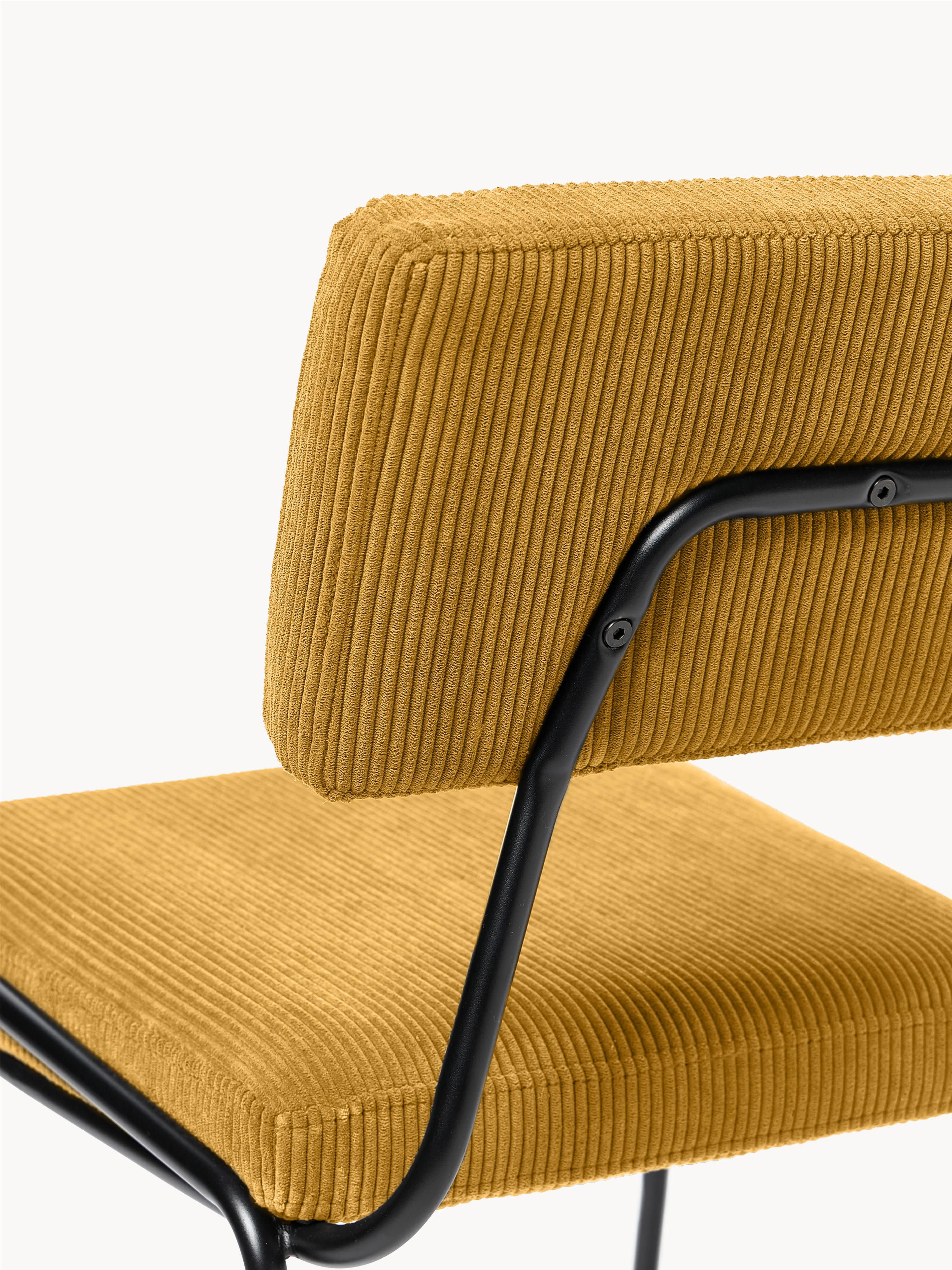 Corduroy gestoffeerde stoelen Mats, 2 stuks