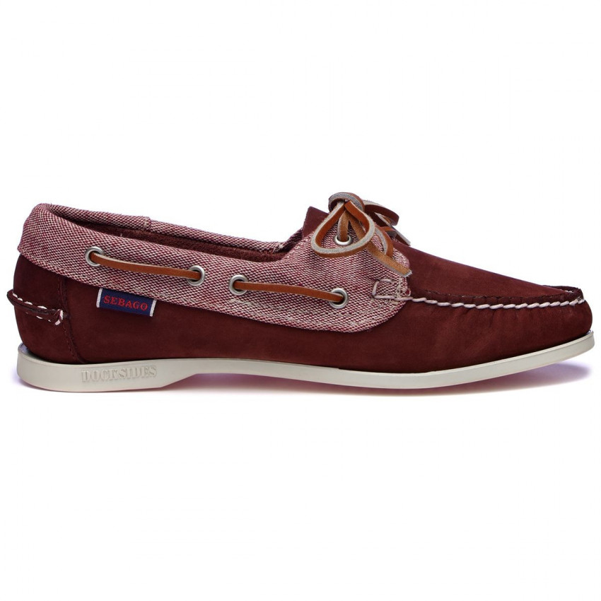 DOCKSIDES JACQUELINE NUBUCK PANAMA DarkRed DarkRedWhite