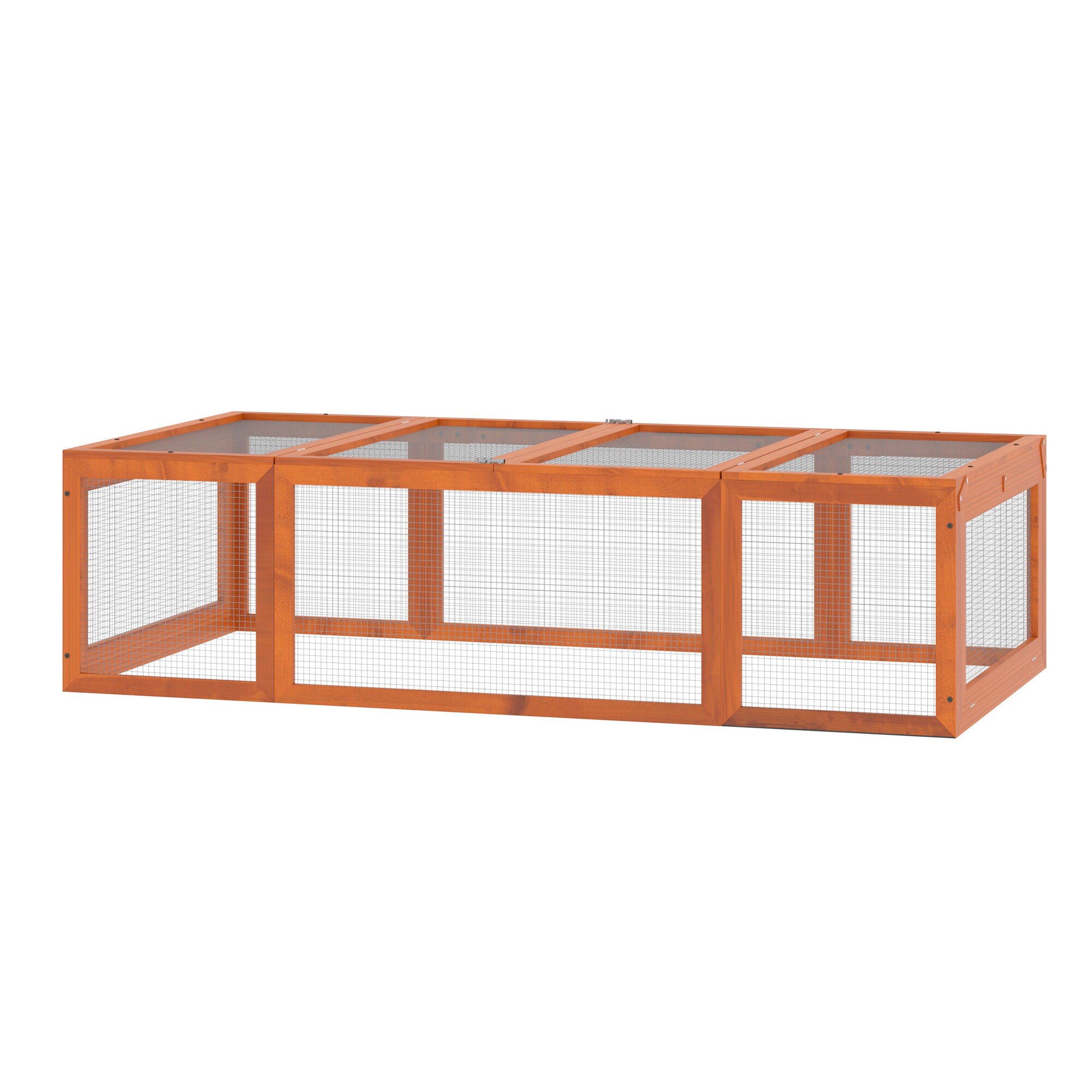 PawHut Freilaufgehege für Zwergkaninchen braun 180 x 90 x 48 cm (LxBxH)