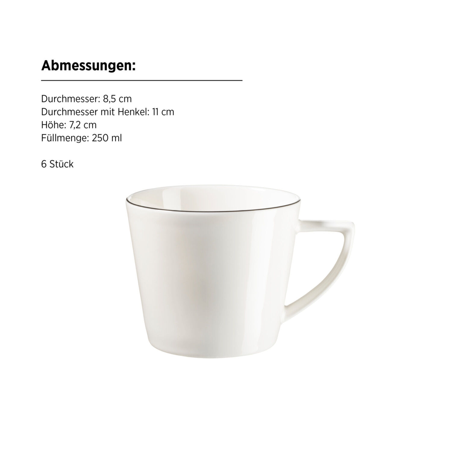 Mäser Kaffeeservice Sita mit schwarzem Rand 18–teilig