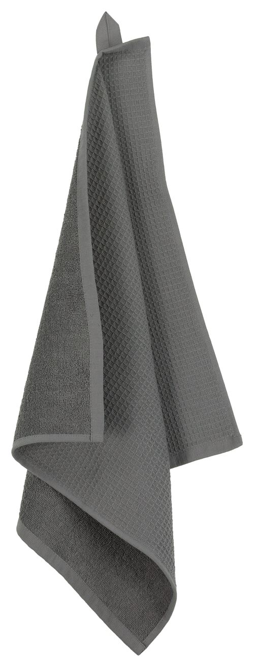 essuie-mains - 50 x 50 - coton gaufré gris