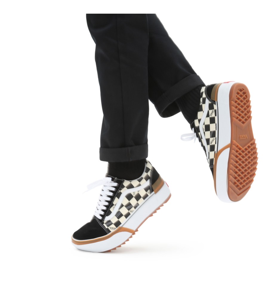 Tênis Vans Old Skool Stacked Checkerboard Preto