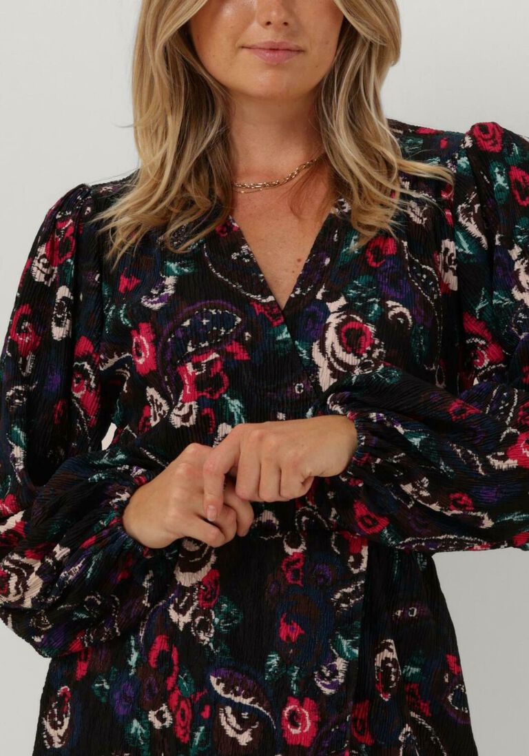 ALIX THE LABEL zwarte alix the label mini jurk paisley flower dress