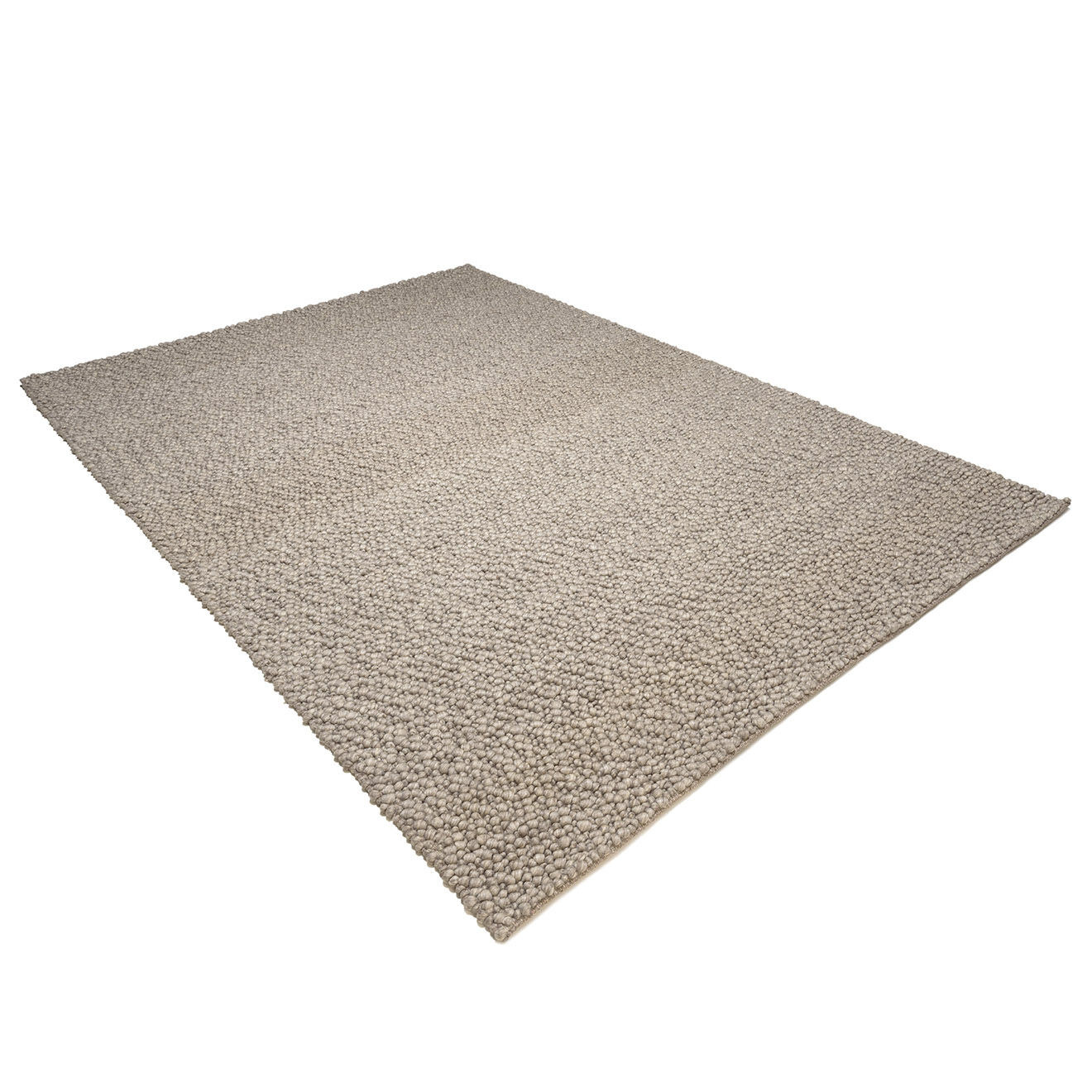 Macabane Tapis en Laine bouclée Quentin taupe - 290x200 cm