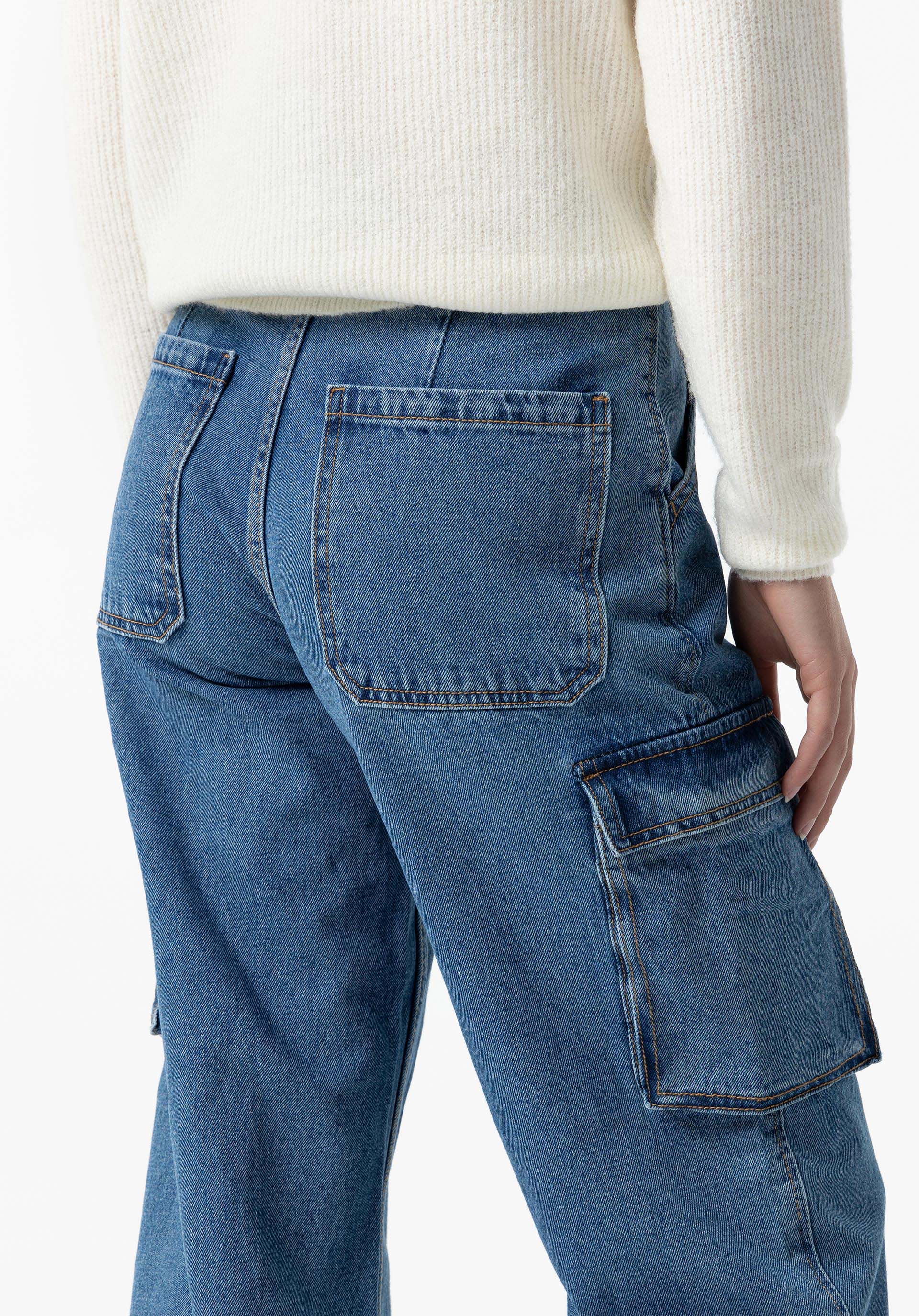 Jeans Piper Cargo Cintura Alta