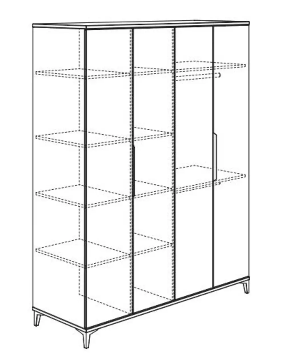 Kleiderschrank Tomke 164 x 205 cm