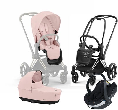 Cybex Priam Duovogn inkl. BeSafe iZi Go Modular X2, Peach Pink/Chrome Black