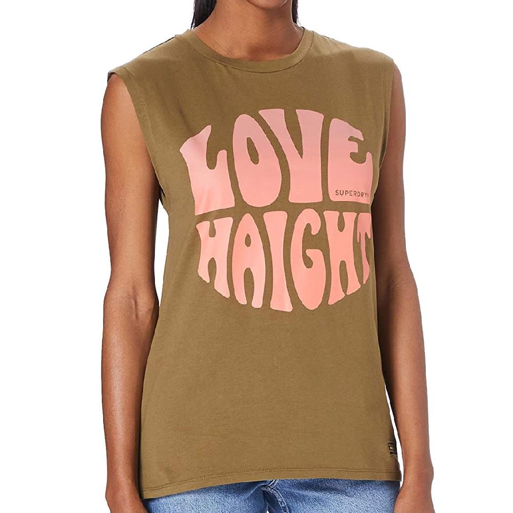 Superdry T-shirt Kaki Femme Superdry Military